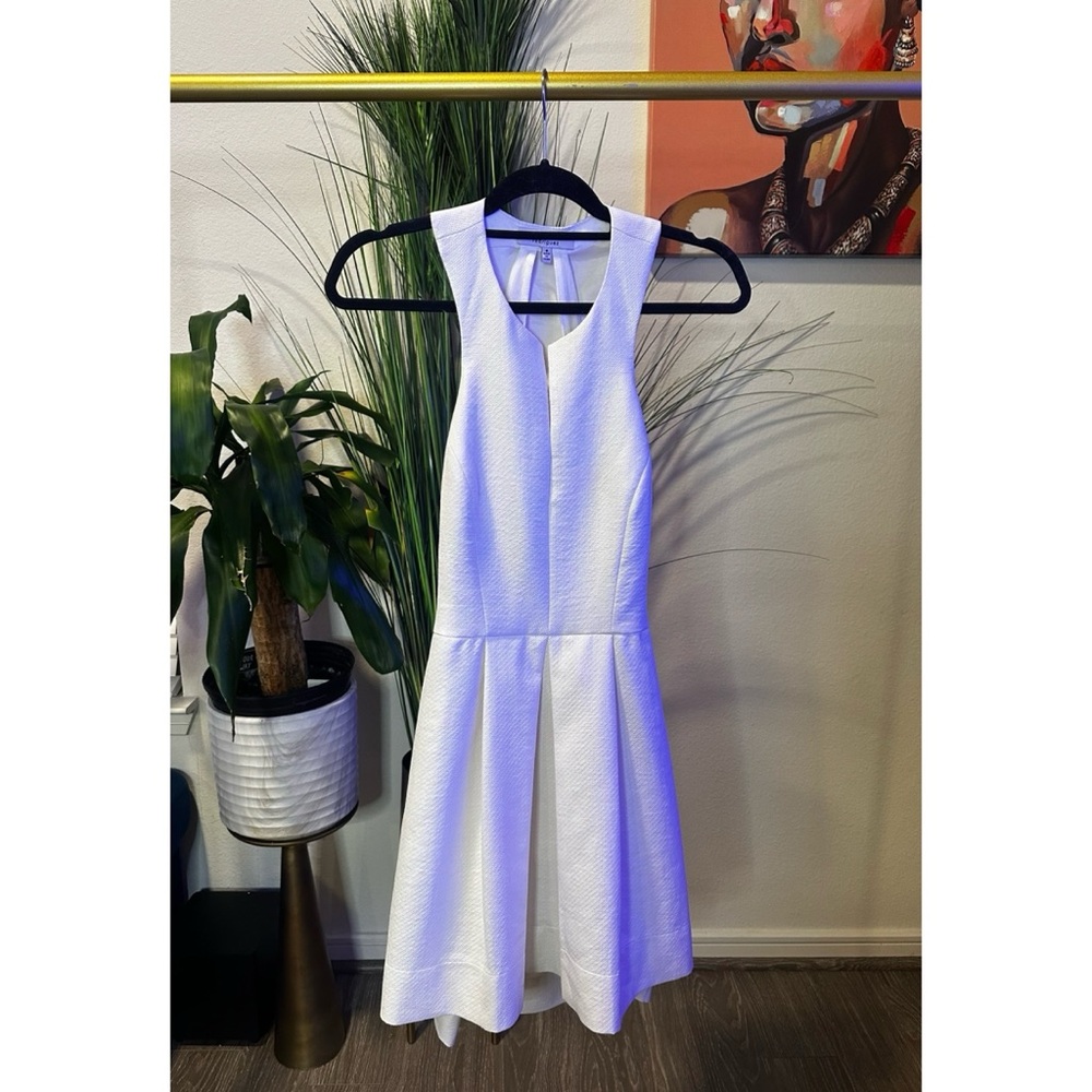 Robert Rodriguez White Raffia Cut Out Flare Dress - Size 8